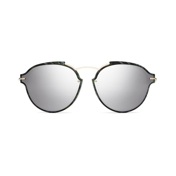 Dior Gold Green & Silver Women's Round Mirrored Dioreclat Gc1 Sunglasses - Picture 3 of 4
